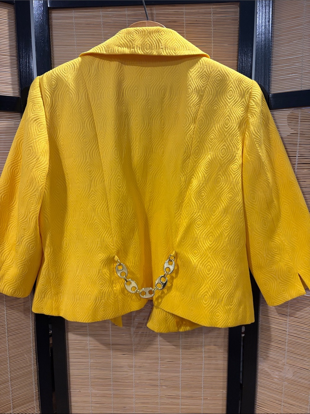 Yellow Textured Button Jacket - Picture 5 of 8